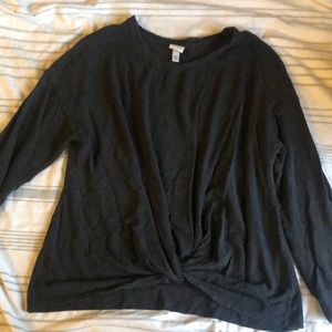 Knotted Gray Crewneck Sweatshirt